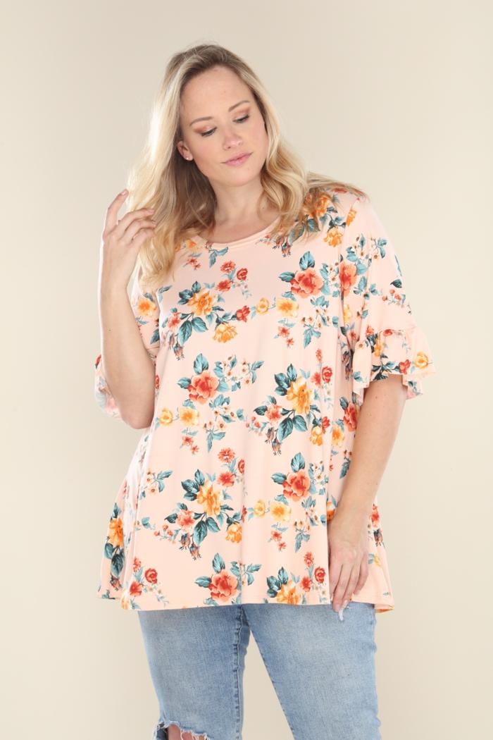 Plus Size Floral Flare Tunic