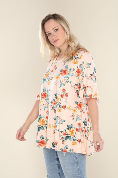 Plus Size Floral Flare Tunic