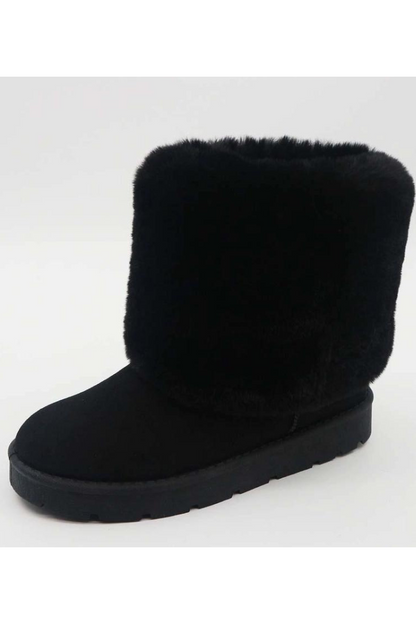 Furry Flat Winter Snow Boots