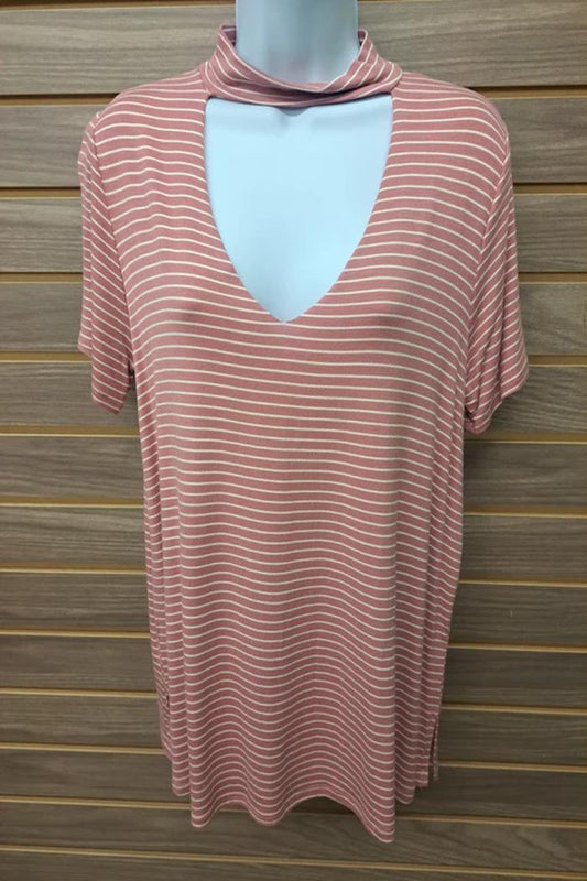 Pink Striped Short Sleeve