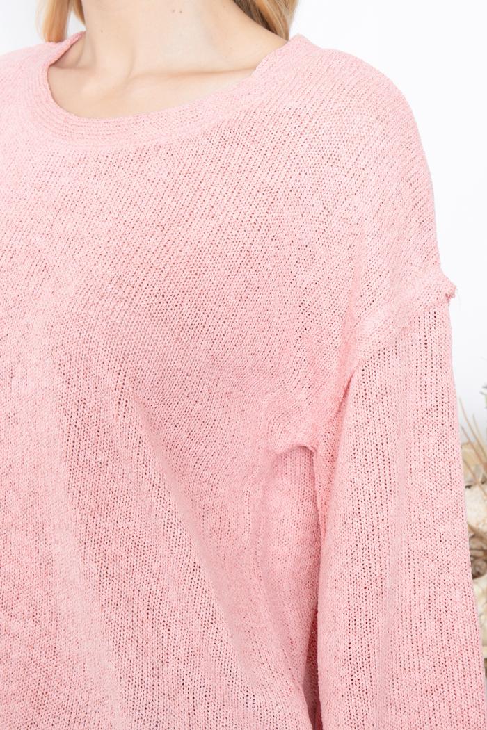 Pink Puff Sleeve Knit