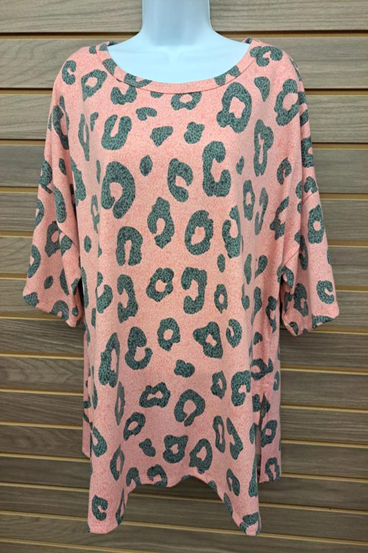 Pink Leopard Short Sleeve