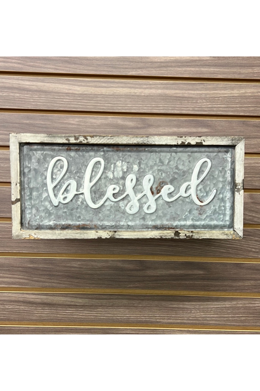 Tin Wood Framed Sign