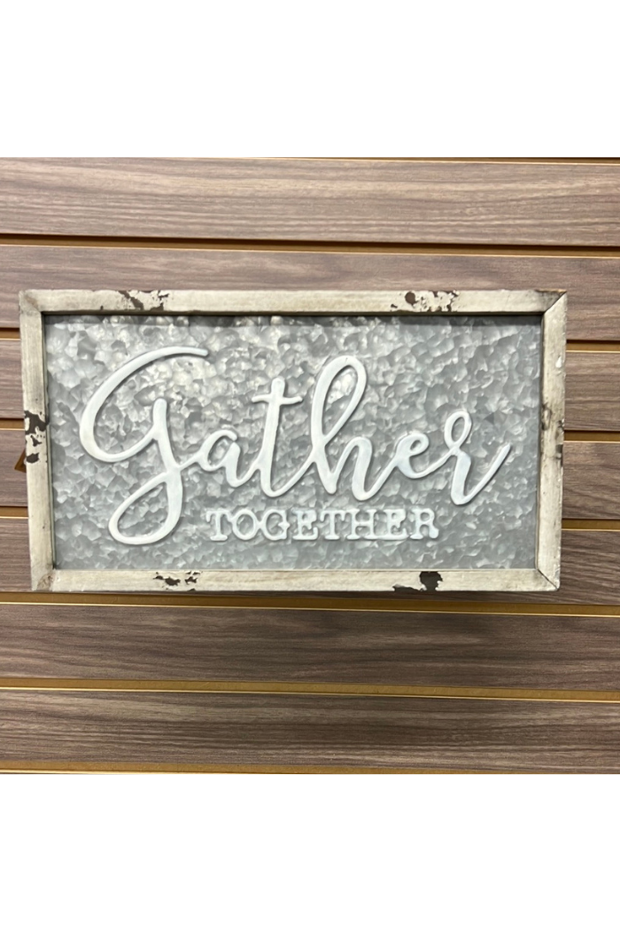 Tin Wood Framed Sign