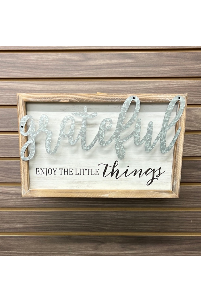 Grateful tin and wood sign