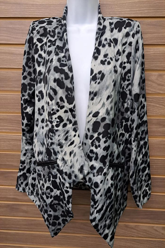 Open Leopard Blazer