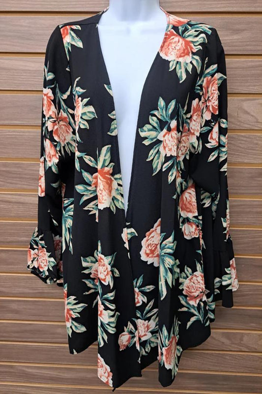 Open Floral Cardigan