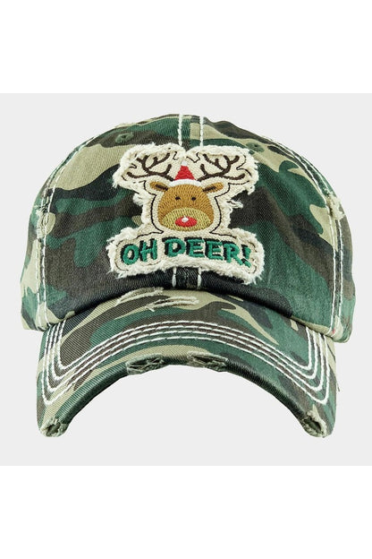 OH DEER! Rudolph Vintage Baseball Cap