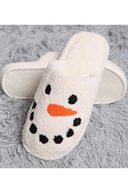 Snowman Print Soft Home Indoor Floor Slippers