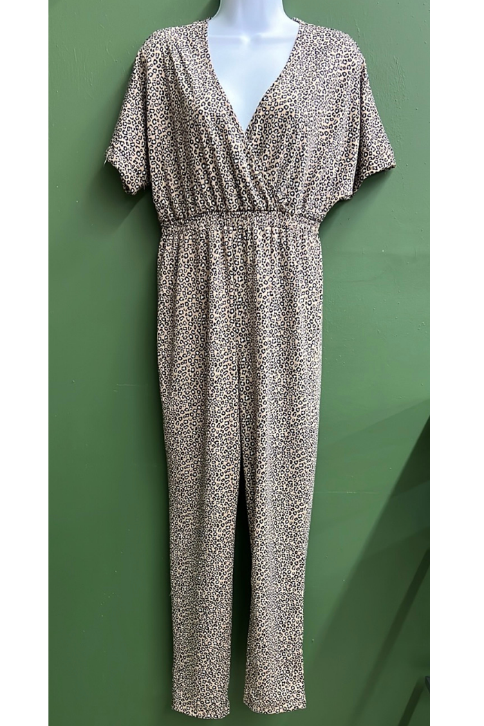 Leopard jumpsuit w/pockets