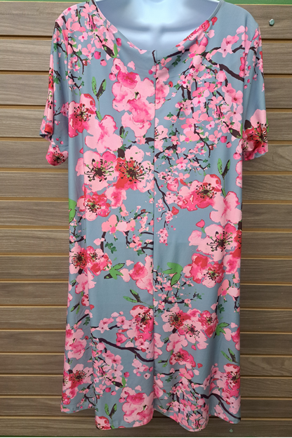 Dress comfy floral short sleeved