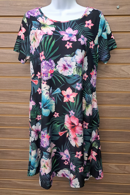 Dress comfy floral short sleeved