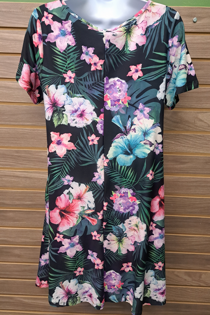 Dress comfy floral short sleeved