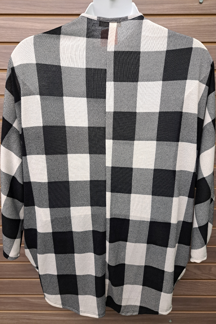 Black & White Plaid Cardigan