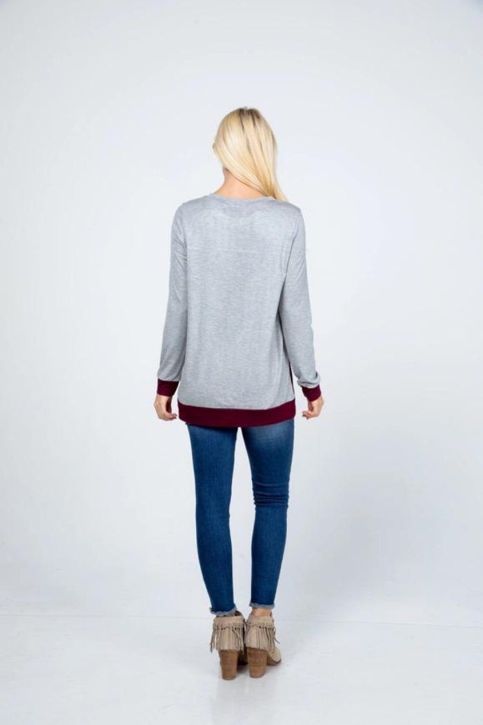 Christmas Reindeer Sequin Long Sleeve Top