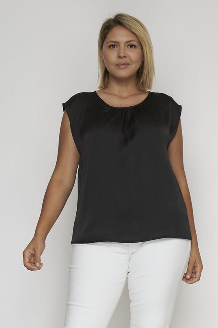 Satin Cap Sleeve
