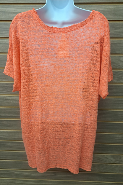 Coral short sleeved thin sweater