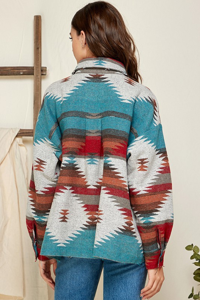 Plus Aztec/tribal Print Jacket
