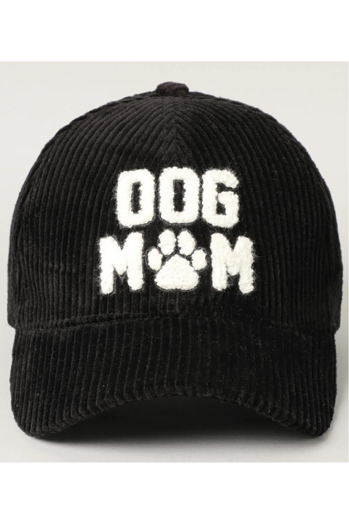 Dog Mom 3D Embroidered Corduroy Baseball Cap