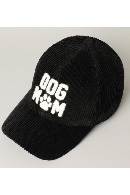 Dog Mom 3D Embroidered Corduroy Baseball Cap