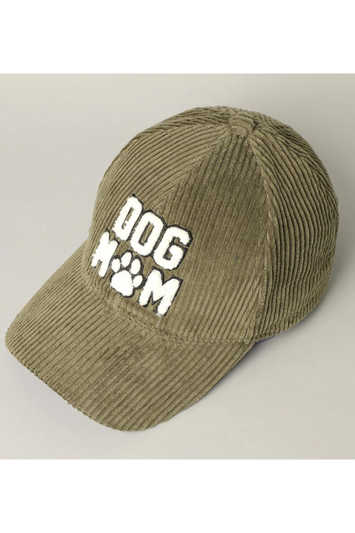 Dog Mom 3D Embroidered Corduroy Baseball Cap