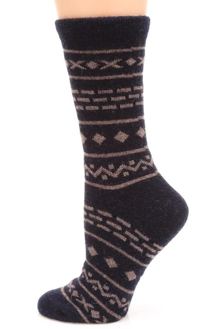 Women's Aztec Wool Blend Crew Socks