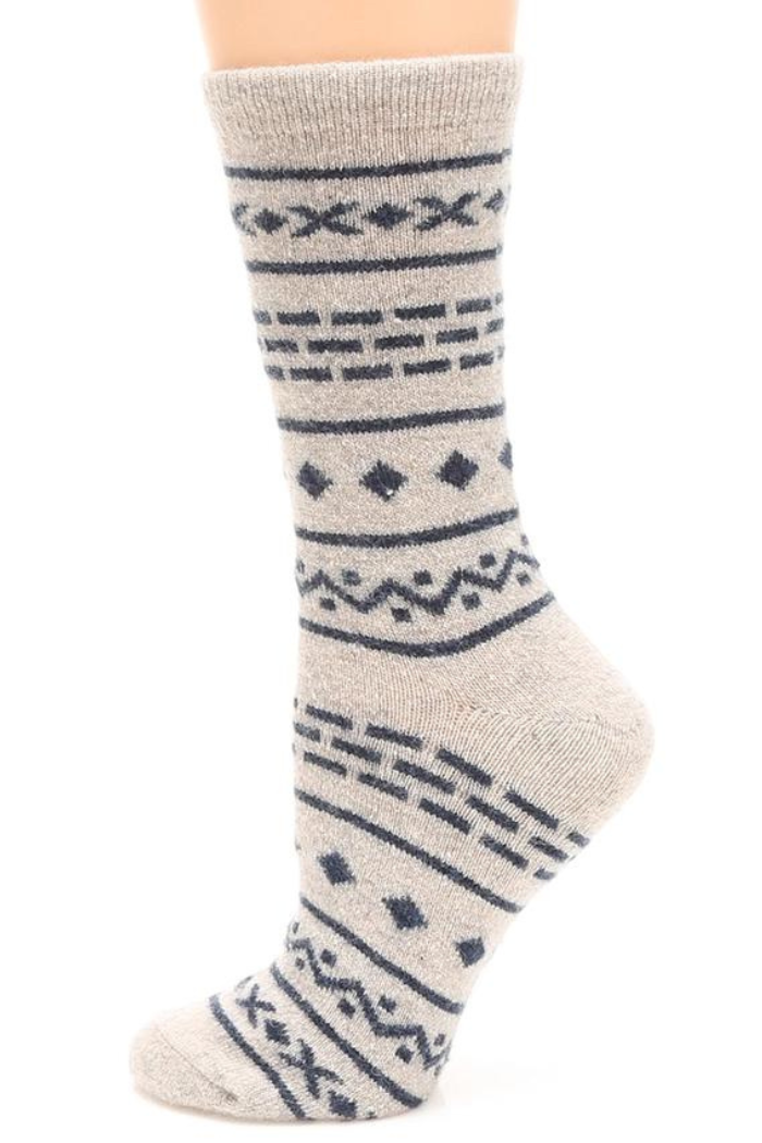 Women's Aztec Wool Blend Crew Socks
