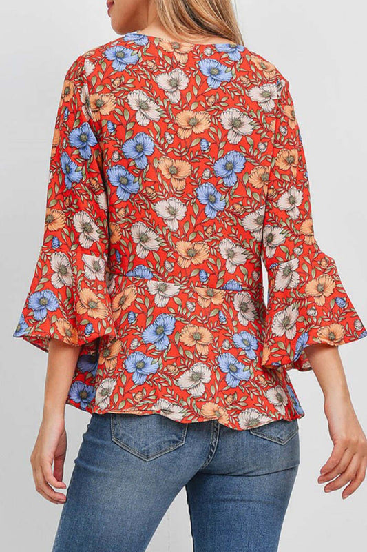 Floral Flowing Boho Babydoll Top