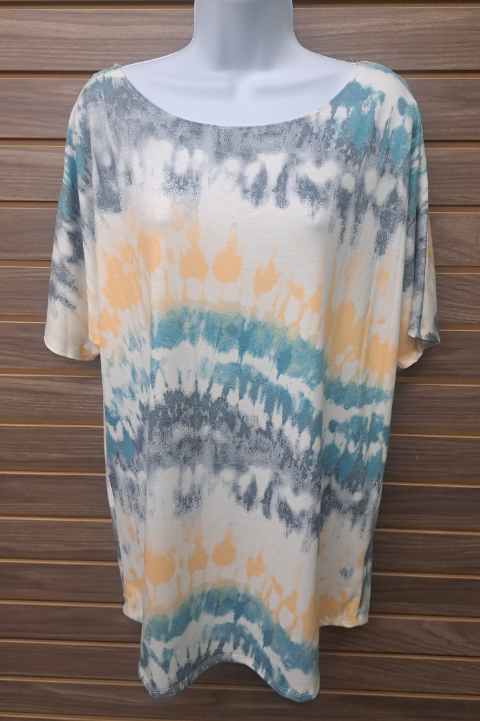 Tie dye short sleeved tunic