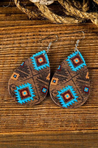 Multicolor western print earring