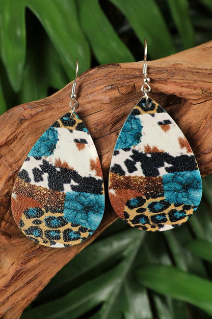 Multicolor western print earring