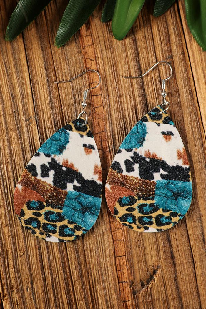 Multicolor western print earring