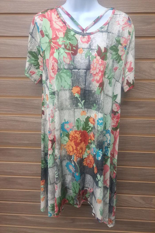 Multi color floral tunic