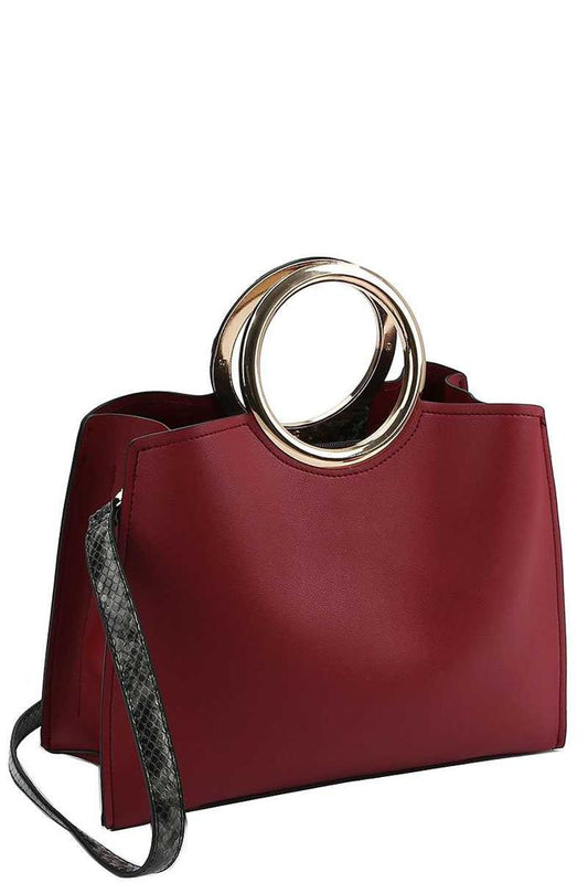 Modern stylish bangle handle satchel