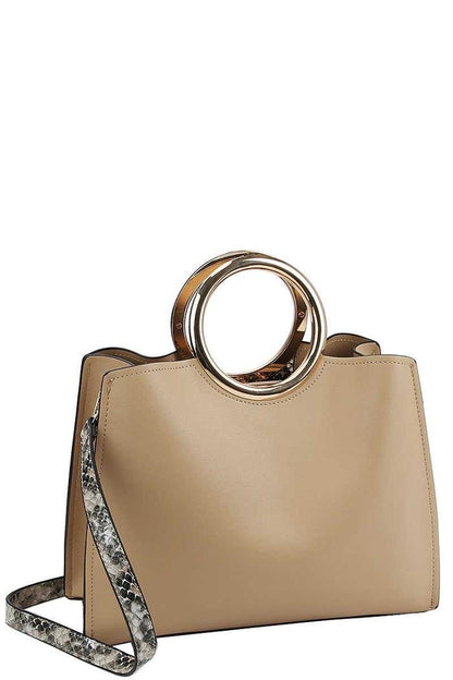 Modern stylish bangle handle satchel