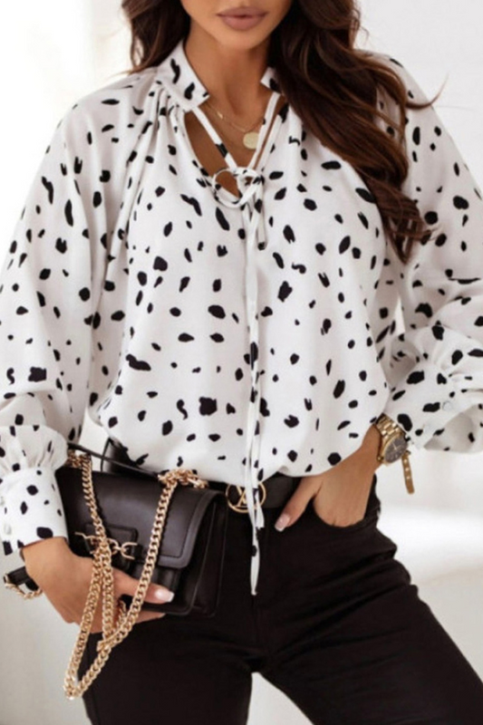 Leopard Print Bishop Sleeves Blouse