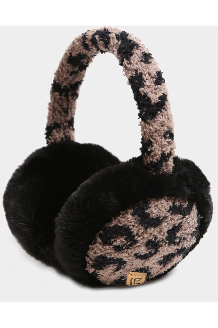 Leopard Print Fluffy Plush Earmuff