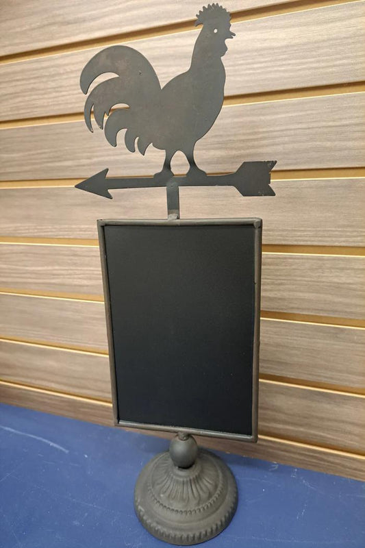 Metal rooster chalk board