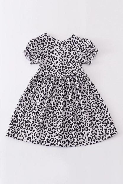 Black leopard print dress mommy & me "Girls"