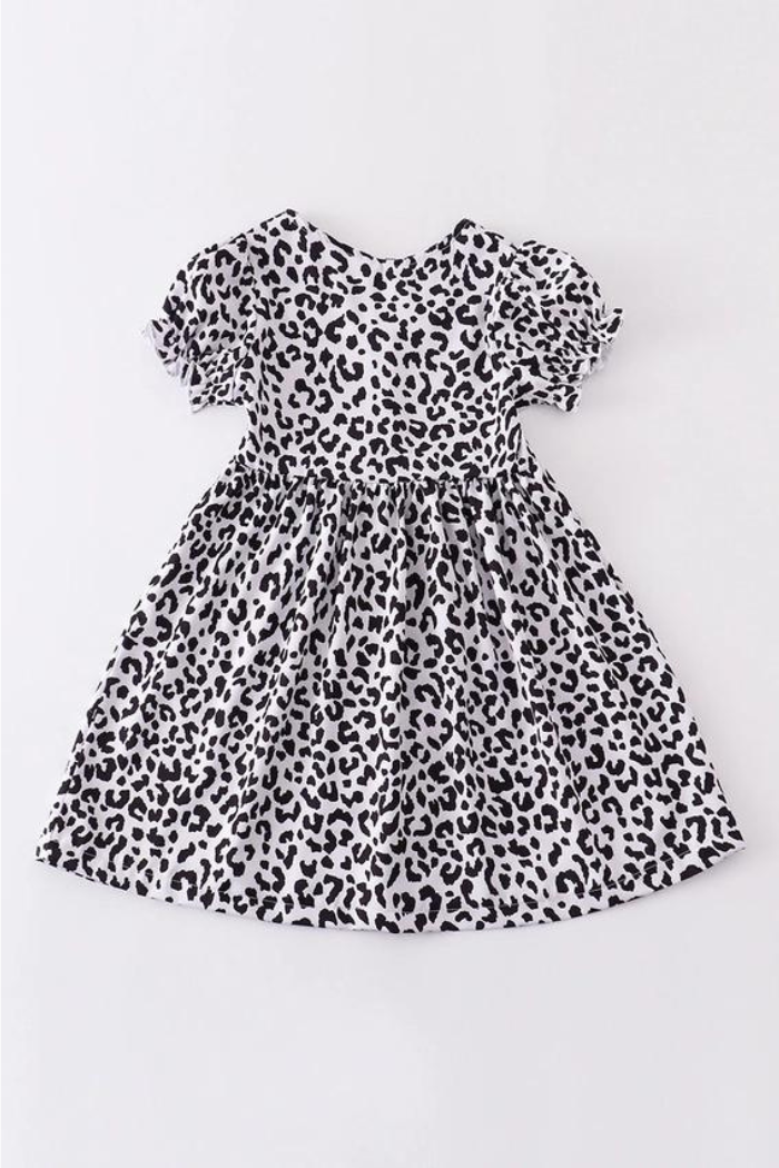 Black leopard print dress mommy & me "Mommy"