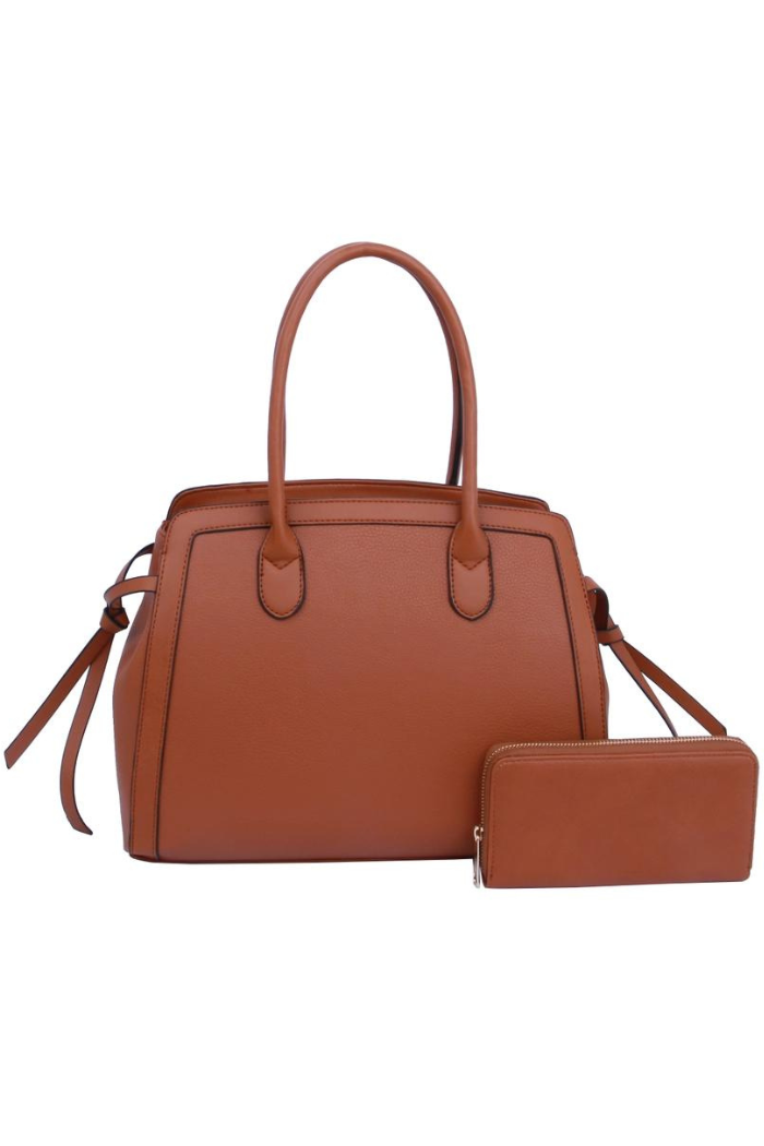 2 Toned Satchel with Matching Wallet