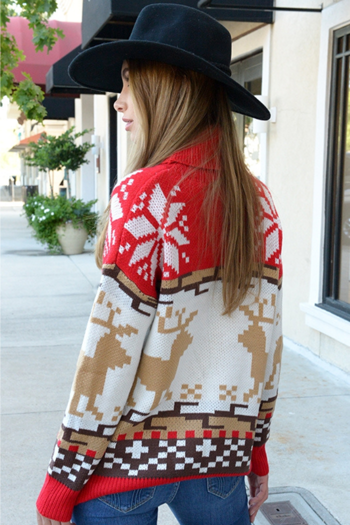 Christmas style turtleneck sweater