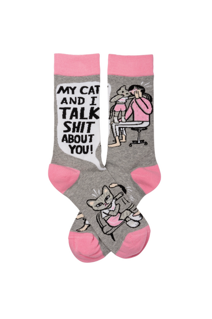 My Cat and I Talk About You Socks