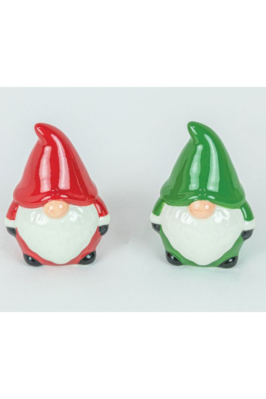 Red and Green Gnome Salt and Pepper Set