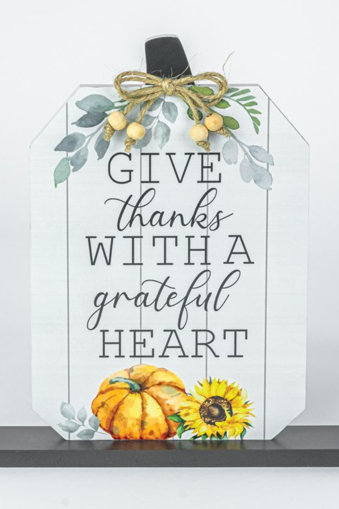 Give Thanks Wooden Tabletop