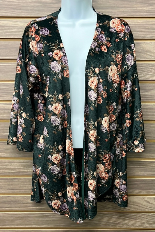 Flare Sleeve Floral Cardigan