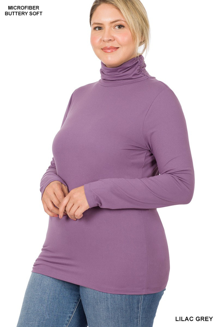 Plus Premium Microfiber Mock Neck Top