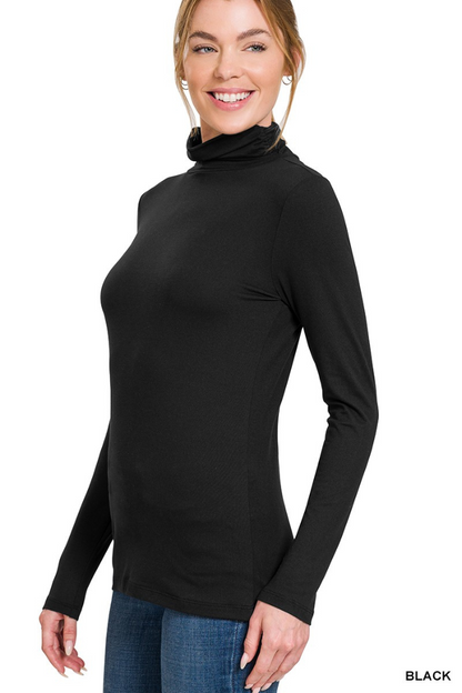 Premium Microfiber Mock Neck Top