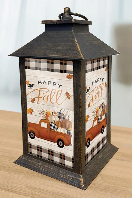 Happy Fall Pickup Truck Lantern