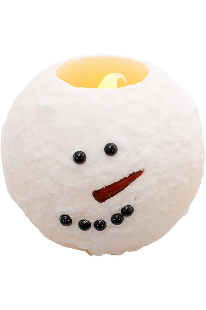 Round Snowman Moving Flame Led